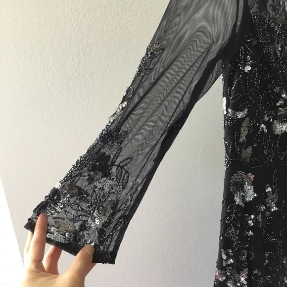 Adrianna Papell Beaded cocktail mesh dress NWT - Picture 5 of 8